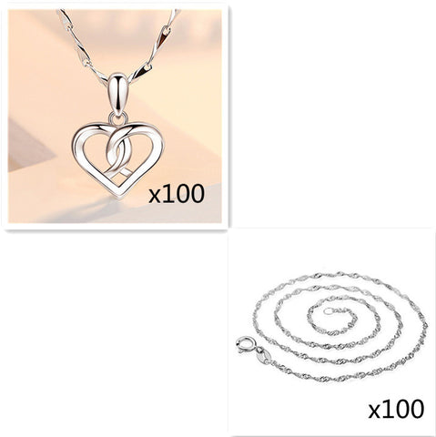 Heart Pendant Necklace Girls Clavicle Chain