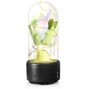 Creative 2 In 1 Bouquet LED Light And Bluetooth Speaker Mother's Day Gift Rose Luminous Night Light Ornament In Glass Cover