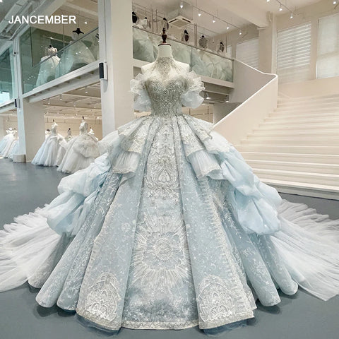 Luxury Wedding Dresses Lace Ball Gown Halter High Quality Dress GT003 Embroidery Robe De Mariage 2023 nouveauté