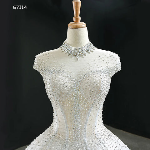 J67114 New JANCEMBER Celebrity Dress 2020 Cap Sleeve High Neck Lace Up Back Shining Crystal Elegant promi kleider ceremonie robe