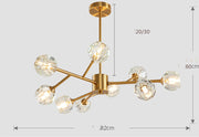 Nordic Chandelier Modern Simple Crystal All Copper Light Luxury Lamps