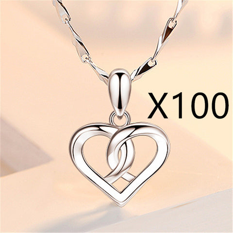 Heart Pendant Necklace Girls Clavicle Chain